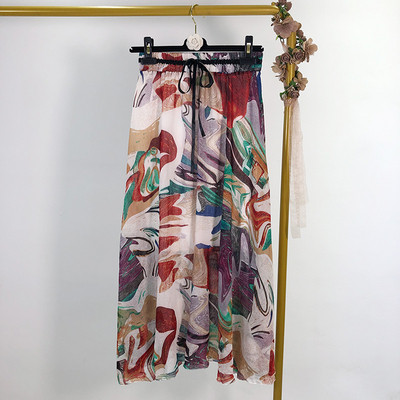 Fusta lunga dama cu cravate in talie diferite modele