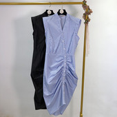 Rochie de dama cu decolteu in V si nasturi pe toata lungimea