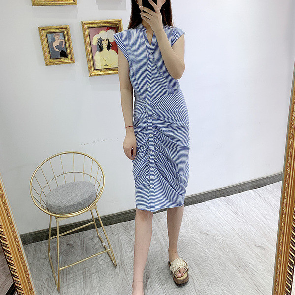 Rochie de dama cu decolteu in V si nasturi pe toata lungimea