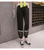 Актуален дамски панталон-в черен и бял цвят