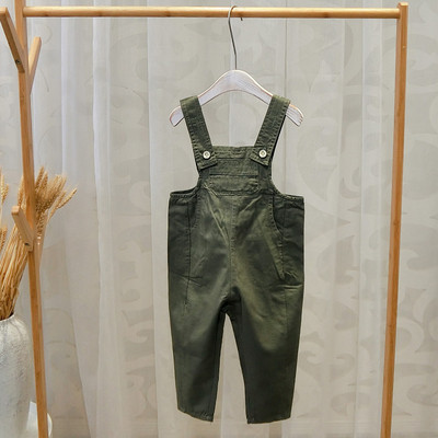 Salopeta casual pentru copii pentru baieti in maro si verde