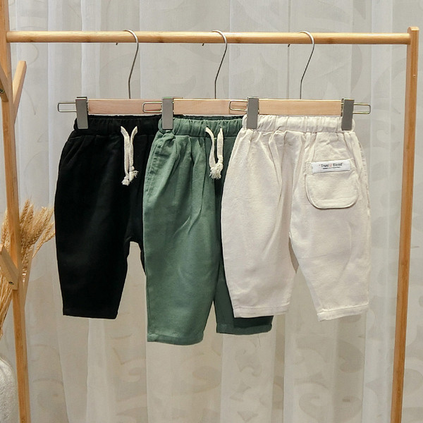 Pantaloni copii pentru baieti cu buzunare - trei culori