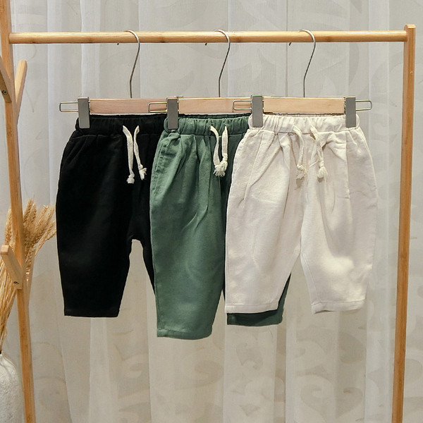 Pantaloni copii pentru baieti cu buzunare - trei culori