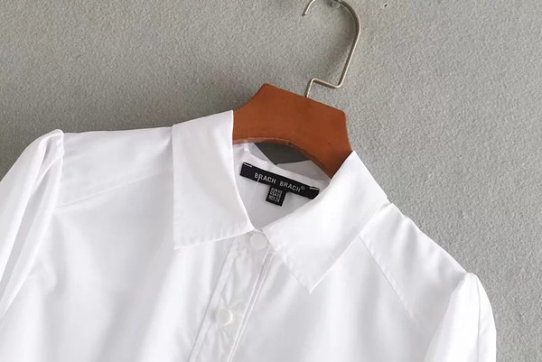 Cămașă elegantă de damă, cu mâneci largi, în culoarea albă