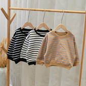 Hanorac zilnic pentru copii cu dungi în trei culori pentru băieți