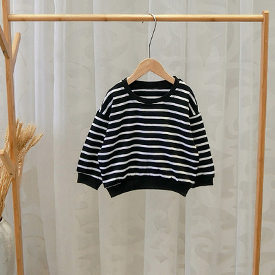 Hanorac zilnic pentru copii cu dungi în trei culori pentru băieți