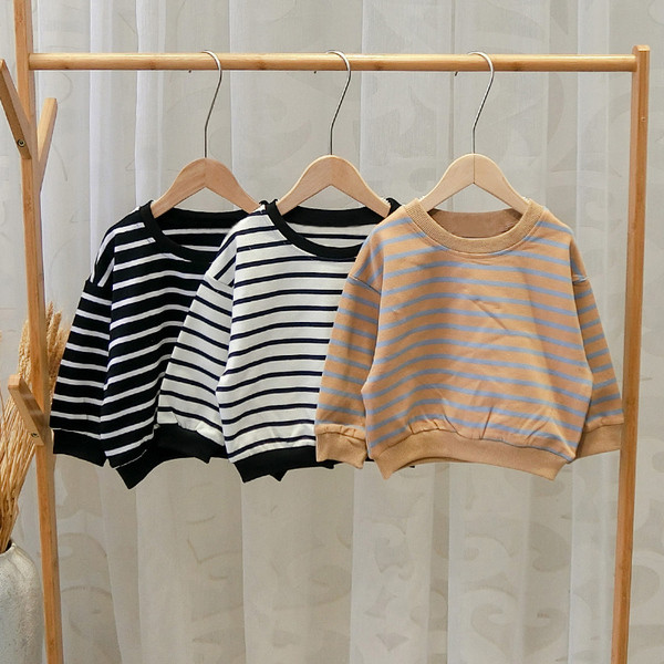 Hanorac zilnic pentru copii cu dungi în trei culori pentru băieți