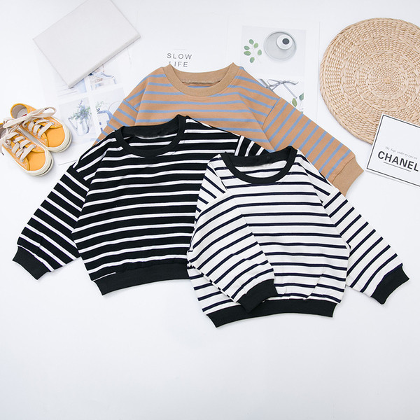 Hanorac zilnic pentru copii cu dungi în trei culori pentru băieți