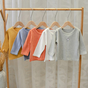 Ежедневна детска блуза за момчета с О-образно деколте в няколко цвята