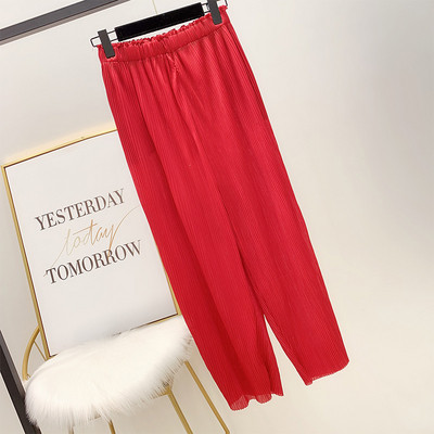 Pantaloni de dama plisati cu elastic