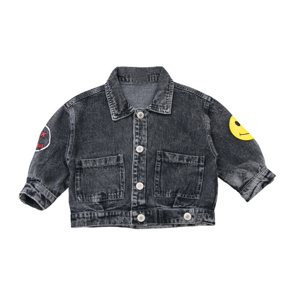 Geaca de copii eleganta pentru baieti cu aplicatie in negru