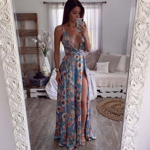 Rochie elegantă de damă cu decolteu în V adânc în mai multe culori