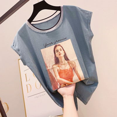 Модерна дамска  тениска с апликация в четири цвята