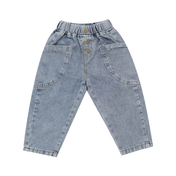 Blugi de copii pentru baieti cu buzunare in albastru