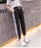 Дамски ежедневен панталон в черен и розов цвят