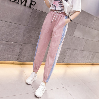 Дамски ежедневен панталон в черен и розов цвят