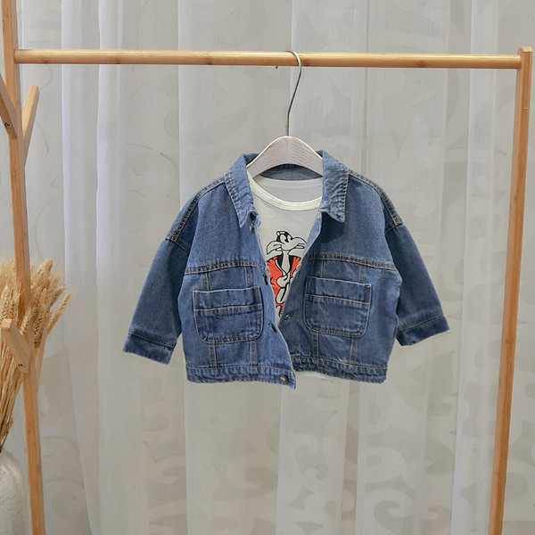 Jachetă de blugi pentru copii elegantă pentru băieți în albastru