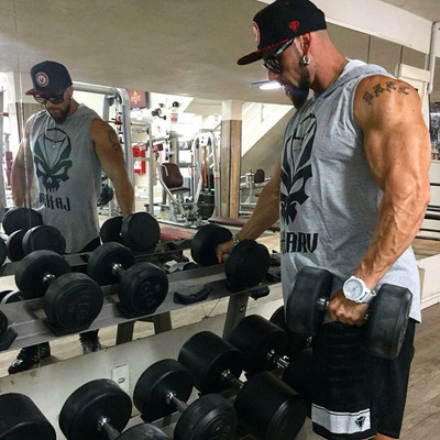 Maieu pentru bărbați cu glugă și imprimeu în negru și gri