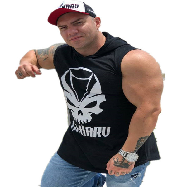 Maieu pentru bărbați cu glugă și imprimeu în negru și gri