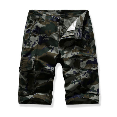 Къси мъжки панталони с камуфлажен десен и странични джобове в няколко цвята