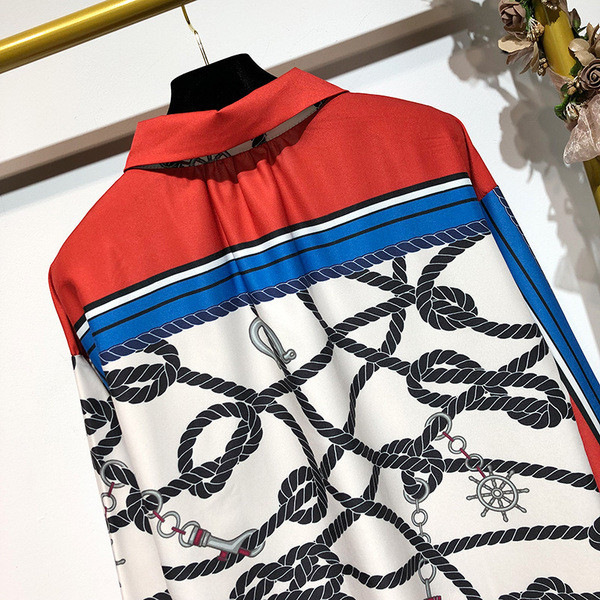 Cămașă cu mâneci lungi și nasturi cu model cu model