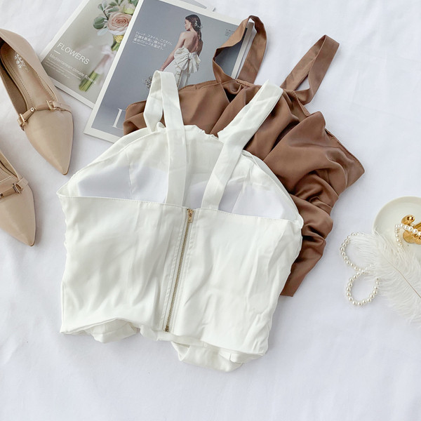 Maieu modern de damă cu bretele în trei culori