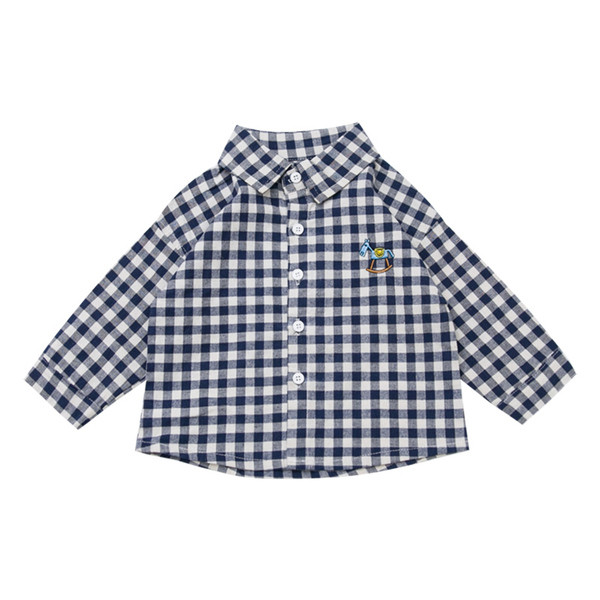 Cămașă pentru copii în carouri cu nasturi pentru băieți - două culori