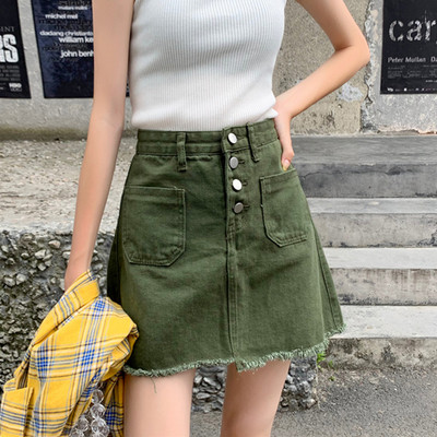 Fusta casual scurta de denim de dama in trei culori