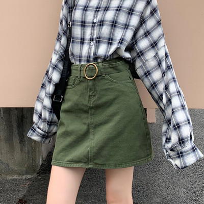 Fusta de dama casual din denim cu talie inalta in trei culori