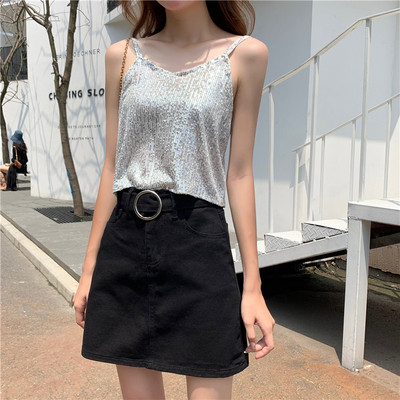 Fusta de dama casual din denim cu talie inalta in trei culori