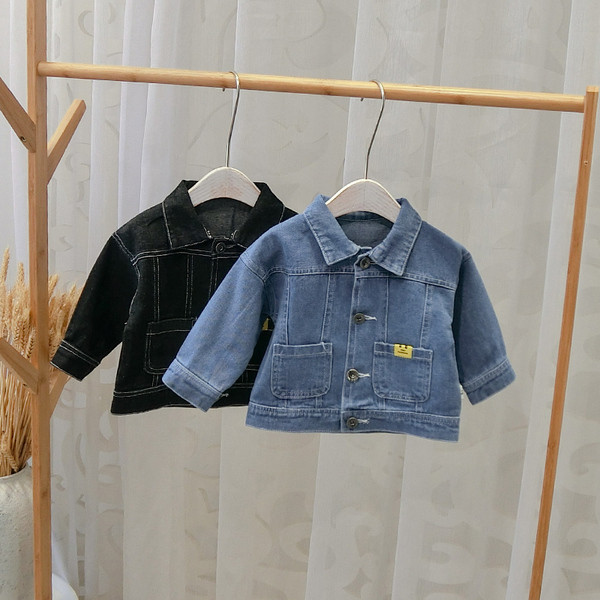 Geaca moderna pentru copii in albastru si negru pentru baieti