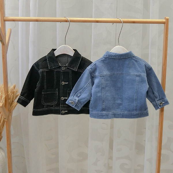 Geaca moderna pentru copii in albastru si negru pentru baieti