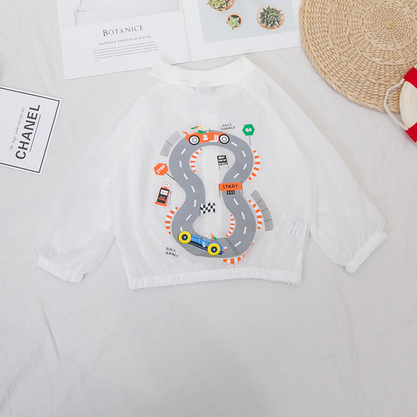 Geaca casual pentru copii pentru baieti cu aplicatie alba