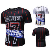 Tricou modern pentru bărbați cu imprimeu alb-negru