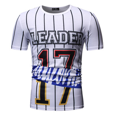 Tricou modern pentru bărbați cu imprimeu alb-negru