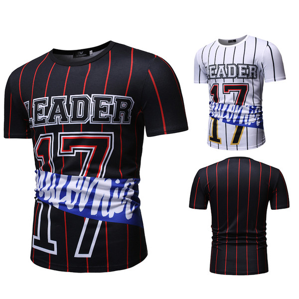 Tricou modern pentru bărbați cu imprimeu alb-negru