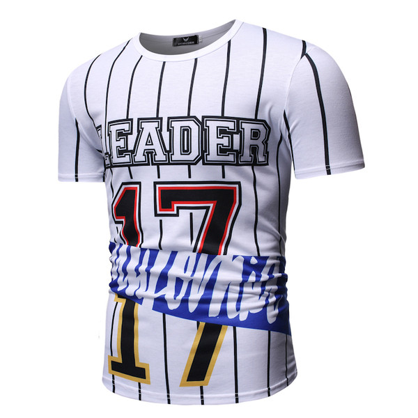 Tricou modern pentru bărbați cu imprimeu alb-negru