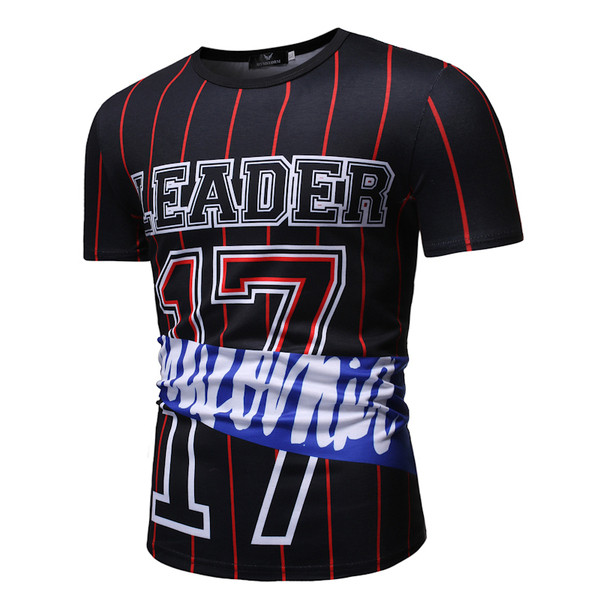 Tricou modern pentru bărbați cu imprimeu alb-negru