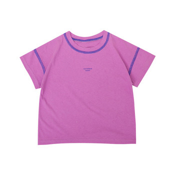 Ежедневна детска тениска с О-образно деколте за момичета в два цвята