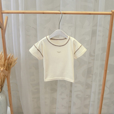 Tricou casual pentru copii cu decolteu O pentru fete in doua culori