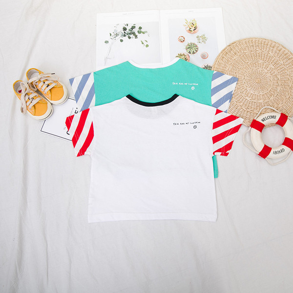 Tricou zilnic pentru copii alb și verde pentru băieți