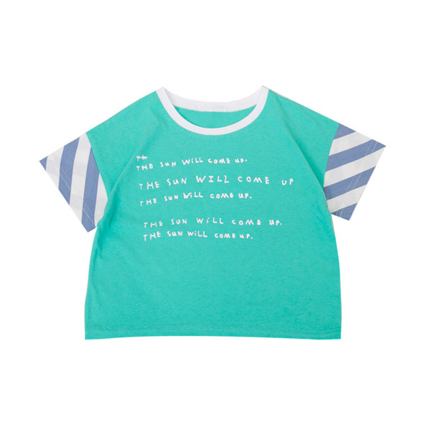 Tricou zilnic pentru copii alb și verde pentru băieți