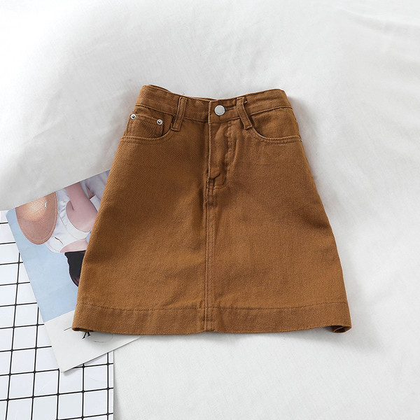 Fusta dama casual din denim in patru culori - model drept