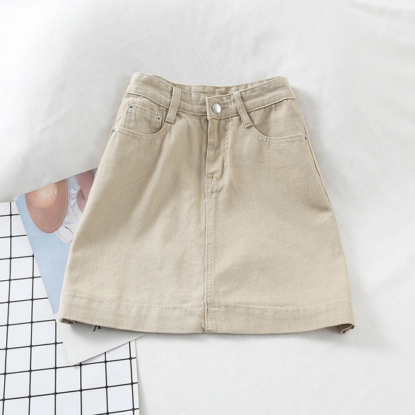 Fusta dama casual din denim in patru culori - model drept