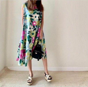 Rochie casual de dama cu model floral in doua culori