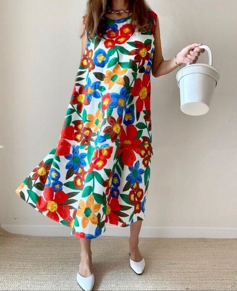 Rochie casual de dama cu model floral in doua culori