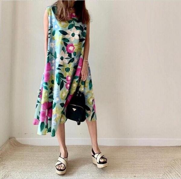 Rochie casual de dama cu model floral in doua culori