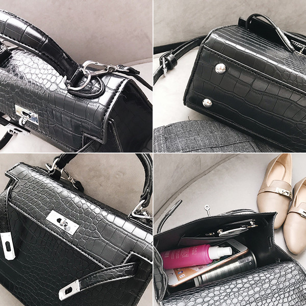 Geanta de dama eleganta cu inchidere metalica in trei culori