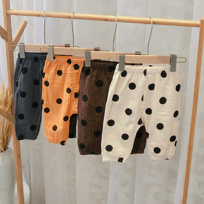 Модерни детски панталони на точки в няколко цвята за момичета