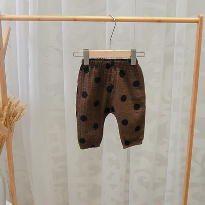 Pantaloni copii la modă cu buline în mai multe culori pentru fete